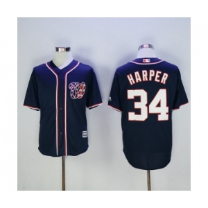 Men's Washington Nationals #34 Bryce Harper Majestic Blue Cool Base Player Jersey