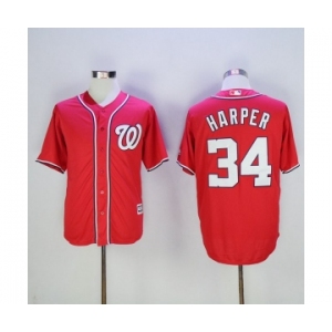 Men's Washington Nationals #34 Bryce Harper Majestic Red Cool Base Player Jersey