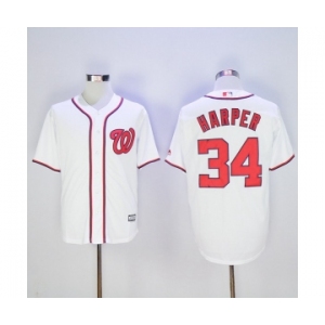 Men's Washington Nationals #34 Bryce Harper Majestic White Cool Base Player Jersey