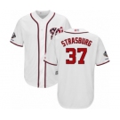 Men's Washington Nationals #37 Stephen Strasburg Replica White Home Cool Base 2019 World Series Champions Baseball Jersey