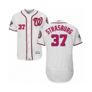 Men's Washington Nationals #37 Stephen Strasburg White Home Flex Base Authentic Collection 2019 World Series Champions Baseball Jersey