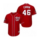 Men's Washington Nationals #46 Patrick Corbin Replica Red Alternate 1 Cool Base 2019 World Series Champions Baseball Jersey