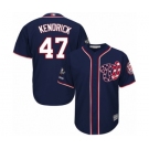 Men's Washington Nationals #47 Howie Kendrick Replica Navy Blue Alternate 2 Cool Base 2019 World Series Champions Baseball Jersey