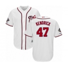 Men's Washington Nationals #47 Howie Kendrick Replica White Home Cool Base 2019 World Series Champions Baseball Jersey