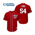 Men's Washington Nationals #54 Kevin Long Replica Red Alternate 1 Cool Base 2019 World Series Bound Baseball Jersey