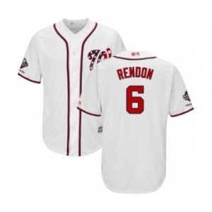Men's Washington Nationals #6 Anthony Rendon Replica White Home Cool Base 2019 World Series Champions Baseball Jersey