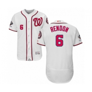 Men's Washington Nationals #6 Anthony Rendon White Home Flex Base Authentic Collection 2019 World Series Champions Baseball Jersey