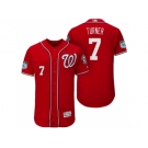 Men's Washington Nationals #7 Trea Turner 2017 Spring Training Flex Base Authentic Collection Stitched Baseball Jersey