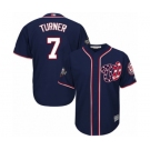 Men's Washington Nationals #7 Trea Turner Replica Navy Blue Alternate 2 Cool Base 2019 World Series Bound Baseball Jersey