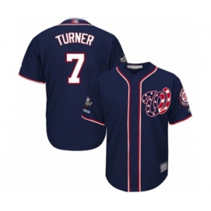Men's Washington Nationals #7 Trea Turner Replica Navy Blue Alternate 2 Cool Base 2019 World Series Champions Baseball Jersey