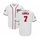 Men's Washington Nationals #7 Trea Turner Replica White Home Cool Base 2019 World Series Bound Baseball Jersey