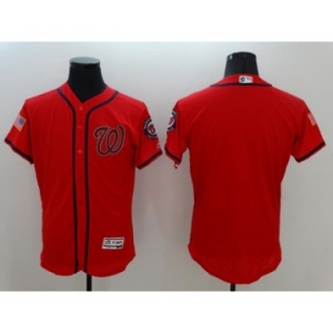 Men's Washington Nationals Blank Majestic Scarlet Fashion Stars & Stripes Flex Base Jersey