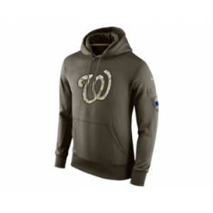 Men's Washington Nationals Nike Olive Salute To Service KO Performance Hoodie