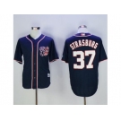 Washington Nationals #37 Stephen Strasburg Navy Blue New Cool Base Stitched MLB Jersey