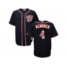 Washington Nationals #4 Howie Kendrick Authentic Navy Blue Team Logo Fashion Cool Base MLB Jersey