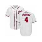 Washington Nationals #4 Howie Kendrick Replica White Home Cool Base MLB Jersey