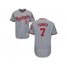 Washington Nationals #7 Trea Turner Grey Flexbase Authentic Collection Stitched MLB Jersey