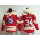 mlb jerseys washington nationals #34 harper red[pullover hooded sweatshirt]