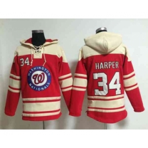 mlb jerseys washington nationals #34 harper red[pullover hooded sweatshirt]