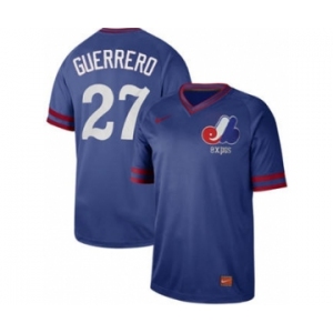 Men's Nike Expos #27 Vladimir Guerrero Royal Cooperstown Collection Stitched Baseball Jersey