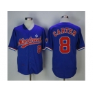 Mitchell And Ness BP Montreal Expos #8 Gary Carter Blue Throwback Stitched MLB Jersey