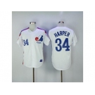 Mitchell And Ness Montreal Expos #34 Bryce Harper White Throwback Stitched MLB Jersey