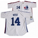 mlb Montreal Expos #14 Rose Throwback White