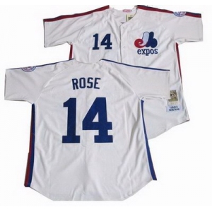 mlb Montreal Expos #14 Rose Throwback White