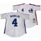 mlb Montreal Expos #4 DeShields Throwback White