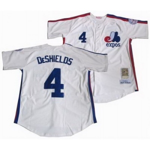 mlb Montreal Expos #4 DeShields Throwback White