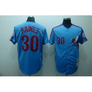 mlb expos #30 raines blue