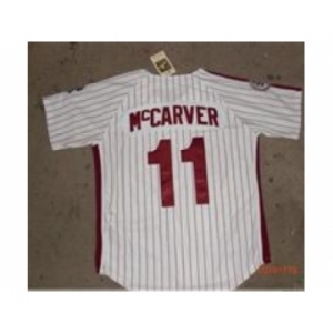mlb jerseys montreal expos #11 mccarver white[Pinstripe]