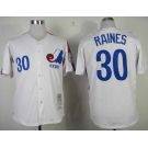 mlb jerseys montreal expos #30 tim raines m&n white