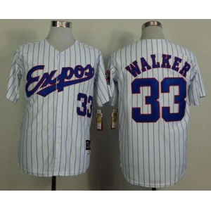 mlb jerseys montreal expos #33 walker white(blue strip)[1982 m&n]