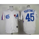 mlb jerseys montreal expos #45 martinez m&n white