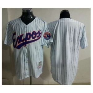 mlb jerseys montreal expos blank white[2013 new blue strip]