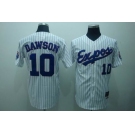 mlb montreal expos #10 dawson m&n white(blue strip)