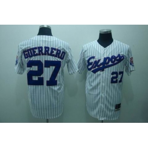 mlb montreal expos #27 guerrero m&n white(blue strip)