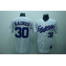 mlb montreal expos #30 raines white(blue strip)