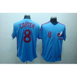 mlb montreal expos #8 carter m&n blue