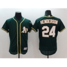 Men Oakland Athletics #24 Rickey Henderson Majestic Green Flexbase Authentic Collection Player Jersey