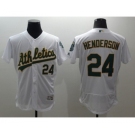 Men Oakland Athletics #24 Rickey Henderson Majestic White Flexbase Authentic Collection Player Jersey