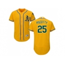 Men Oakland Athletics #25 Stephen Piscotty Gold Flexbase Authentic Collection Stitched MLB Jersey