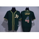 Men Oakland Athletics #4 Coco Crisp Green USA Flag Fashion MLB Jersey