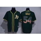 Men Oakland Athletics #54 Sonny Gray Green USA Flag Fashion MLB Jersey