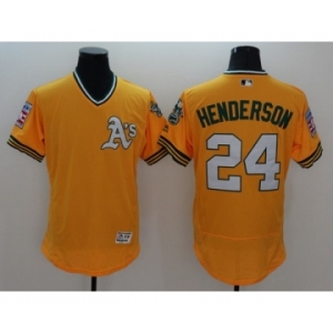 Men Oakland Athletics Blank Majestic Yellow Flexbase Authentic Cooperstown Team Jersey