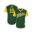 Men's 2017 Little League World Series Athletics #18 Chad Pinder CHI Green Jersey