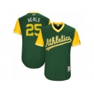 Men's 2017 Little League World Series Athletics #25 Ryon Healy Heals Green Jersey