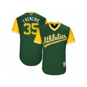 Men's 2017 Little League World Series Athletics #35 Daniel Coulombe Frenchie Green Jersey