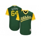 Men's 2017 Little League World Series Athletics #64 Michael Brady Sleepy Green Jersey